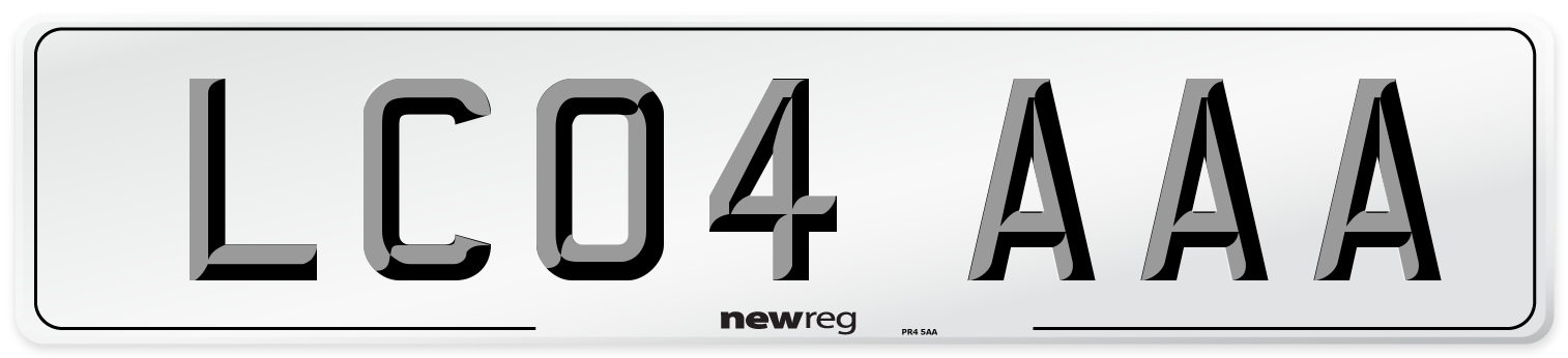 LC04 AAA Number Plate from New Reg